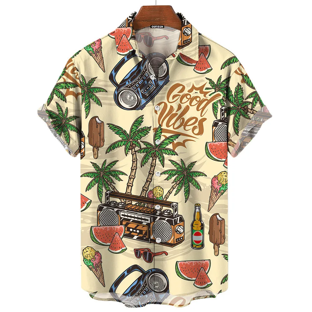 เสื้อเชิ้ตฮาวายสไตล์เรโทรสำหรั - Vintage Hawaiian Floral Shirt บทวิจารณ์และราคา