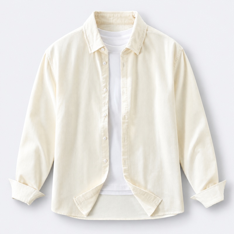 เสื้อเชิ้ตผ้าคอร์ดูรอย 100% คอ - Corduroy Button Up Shirt Men บทวิจารณ์และราคา