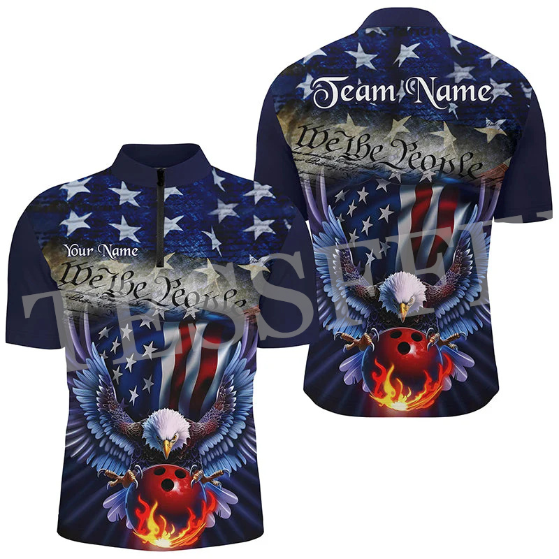 เสื้อโปโลแขนสั้นพิมพ์ลายสำหรับ - Short Sleeve Bowling Shirt Retro บทวิจารณ์และราคา