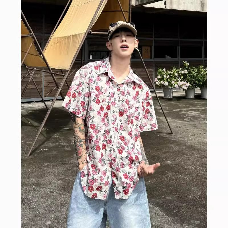 ผู้ชายอินเทรนด์วินเทจลายดอกไม้ - Vintage Hawaiian Floral Shirt บทวิจารณ์และราคา