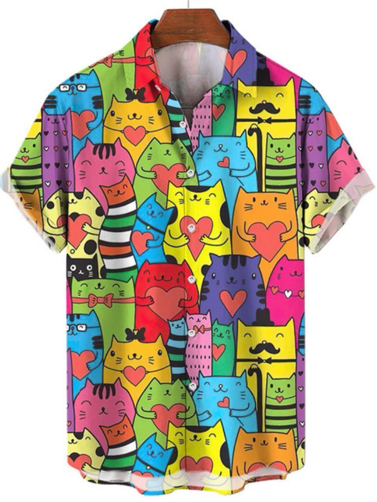 เสื้อผ้าลายนกแมวเสื้อเชิ้ตผู้ช - Vintage Hawaiian Floral Shirt บทวิจารณ์และราคา