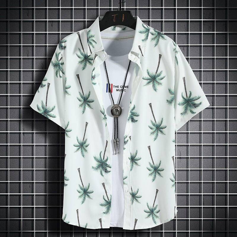 เสื้อชายหาดฮาวาย เสื้อเชิ้ตลํา - Vintage Hawaiian Floral Shirt บทวิจารณ์และราคา