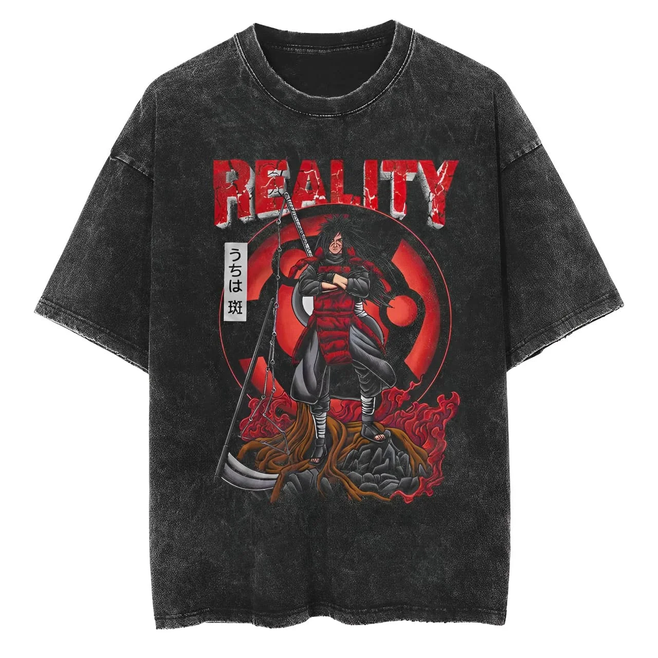 เสื้อยืดมาดาระ อุจิฮะ นารูโตะ  - Acid Wash Vintage Graphic T Shirt บทวิจารณ์และราคา