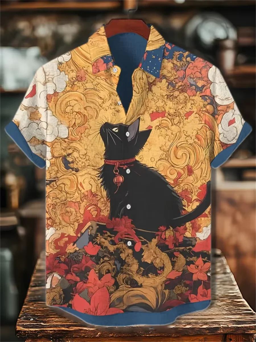 เสื้อเชิ้ตแขนสั้นลายฮาวายสำหรั - Vintage Hawaiian Floral Shirt บทวิจารณ์และราคา