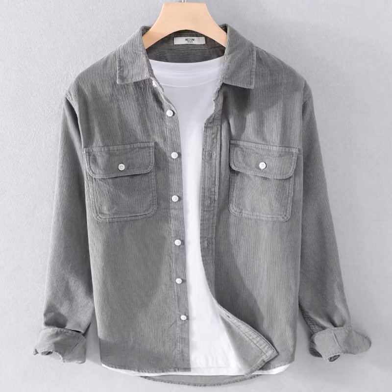 เสื้อเชิ้ตผ้าคอร์ดูรอยสำหรับผู - Corduroy Button Up Shirt Men บทวิจารณ์และราคา